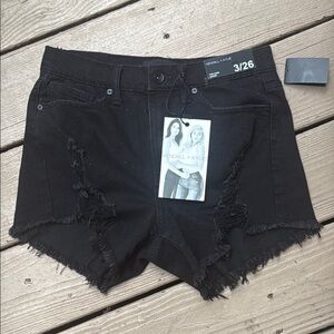Kendall & Kylie Black Distressed Jean Shorts